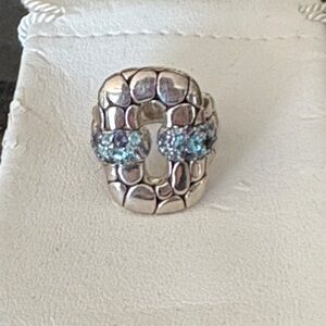 John Hardy Silver and Blue Sapphire Pave Statement Ring